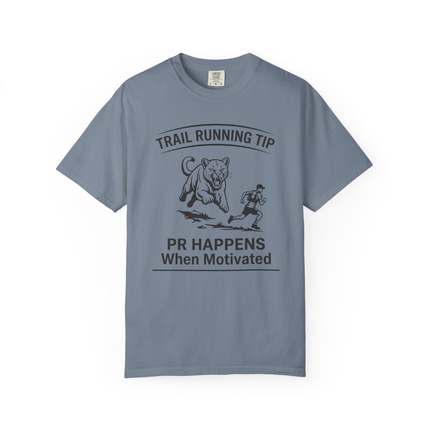 Motivational Trail Running T-Shirt - Mens - Blue Jean - Sloth & Duck