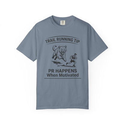 Motivational Trail Running T-Shirt - Mens - Blue Jean - Sloth & Duck