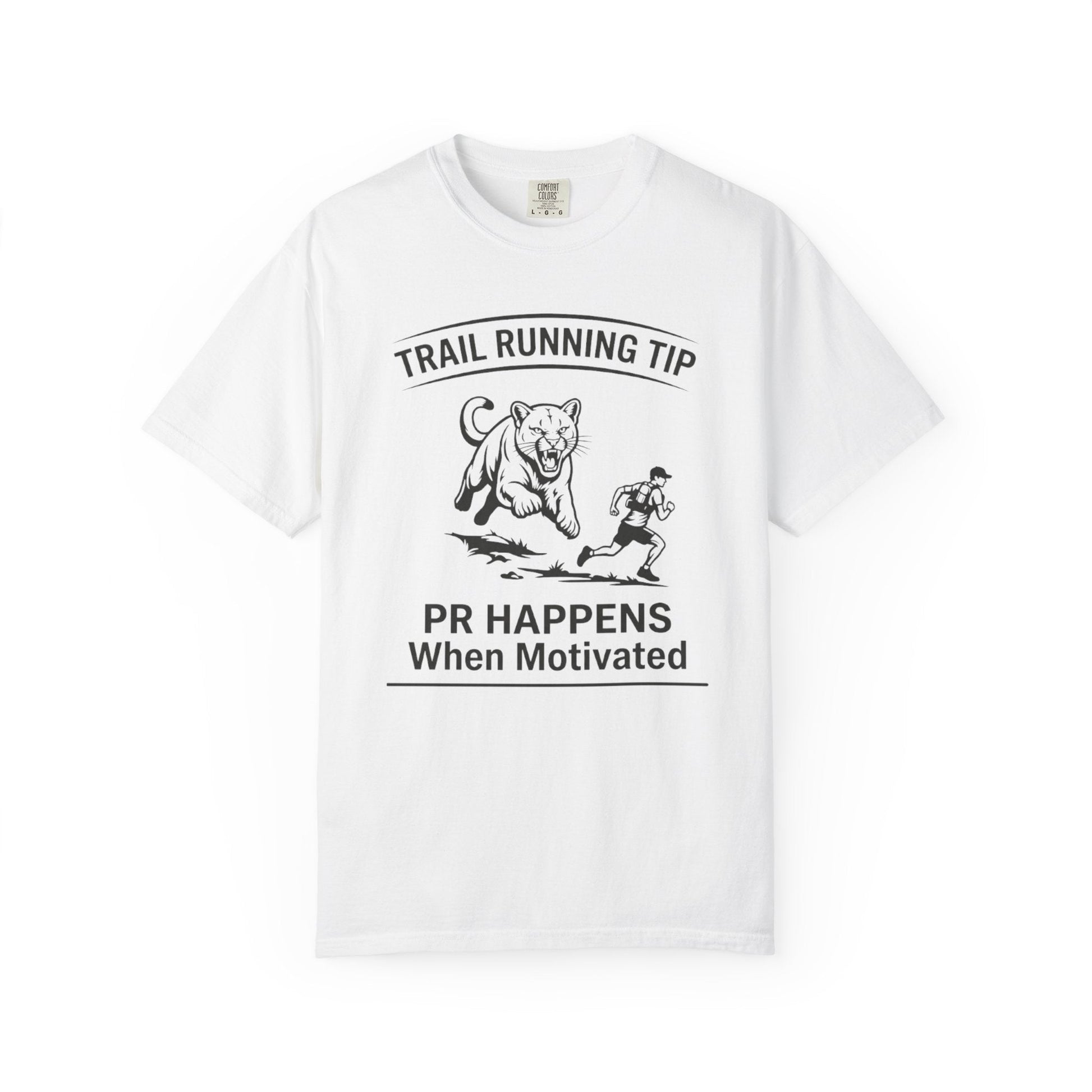 Motivational Trail Running T-Shirt - Mens - White - Sloth & Duck