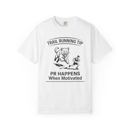 Motivational Trail Running T-Shirt - Mens - White - Sloth & Duck
