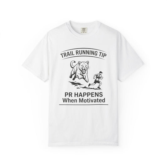 Motivational Trail Running T-Shirt - Mens - White - Sloth & Duck