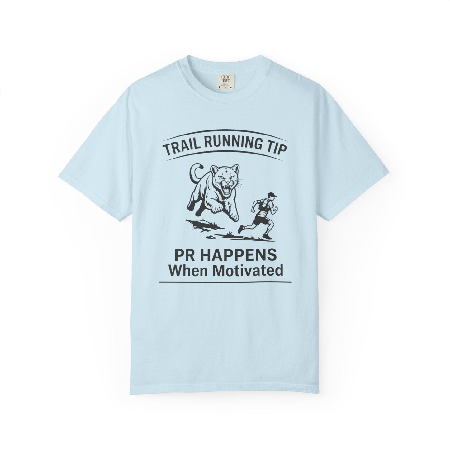 Motivational Trail Running T-Shirt - Mens - Chambray - Sloth & Duck