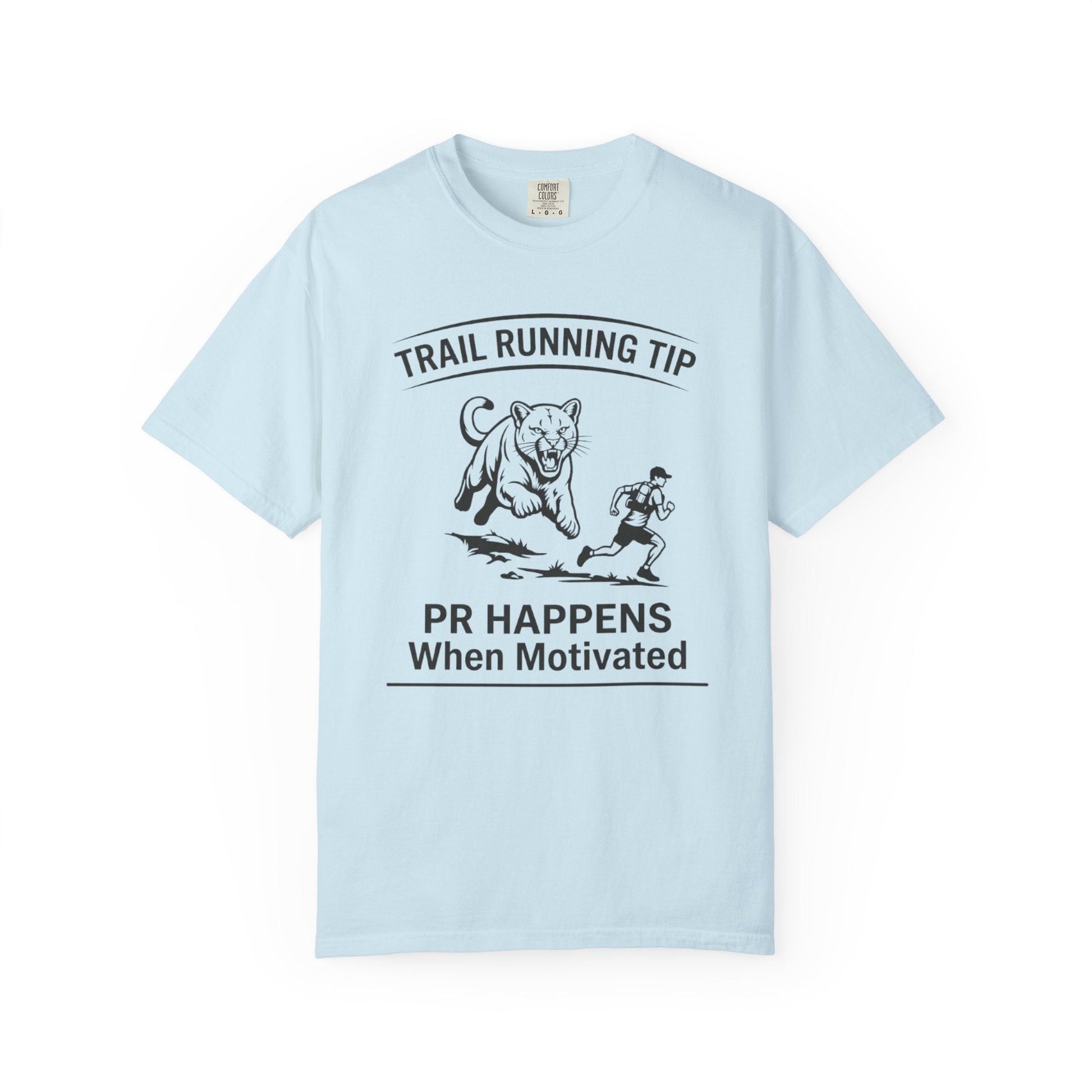 Motivational Trail Running T-Shirt - Mens - Chambray - Sloth & Duck