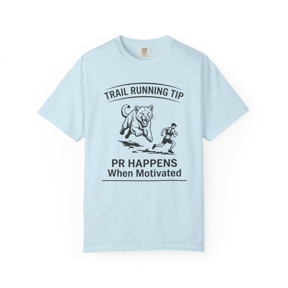 Motivational Trail Running T-Shirt - Mens - Chambray - Sloth & Duck