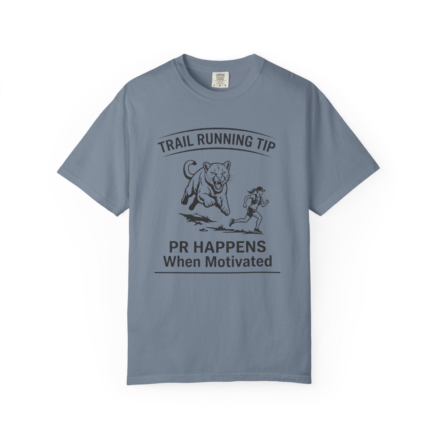 Motivational Trail Running T-Shirt - Womens - Blue Jean - Sloth & Duck