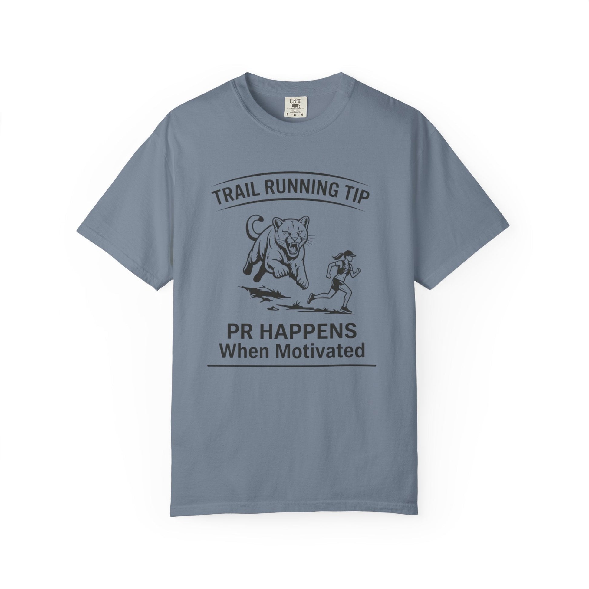 Motivational Trail Running T-Shirt - Womens - Blue Jean - Sloth & Duck