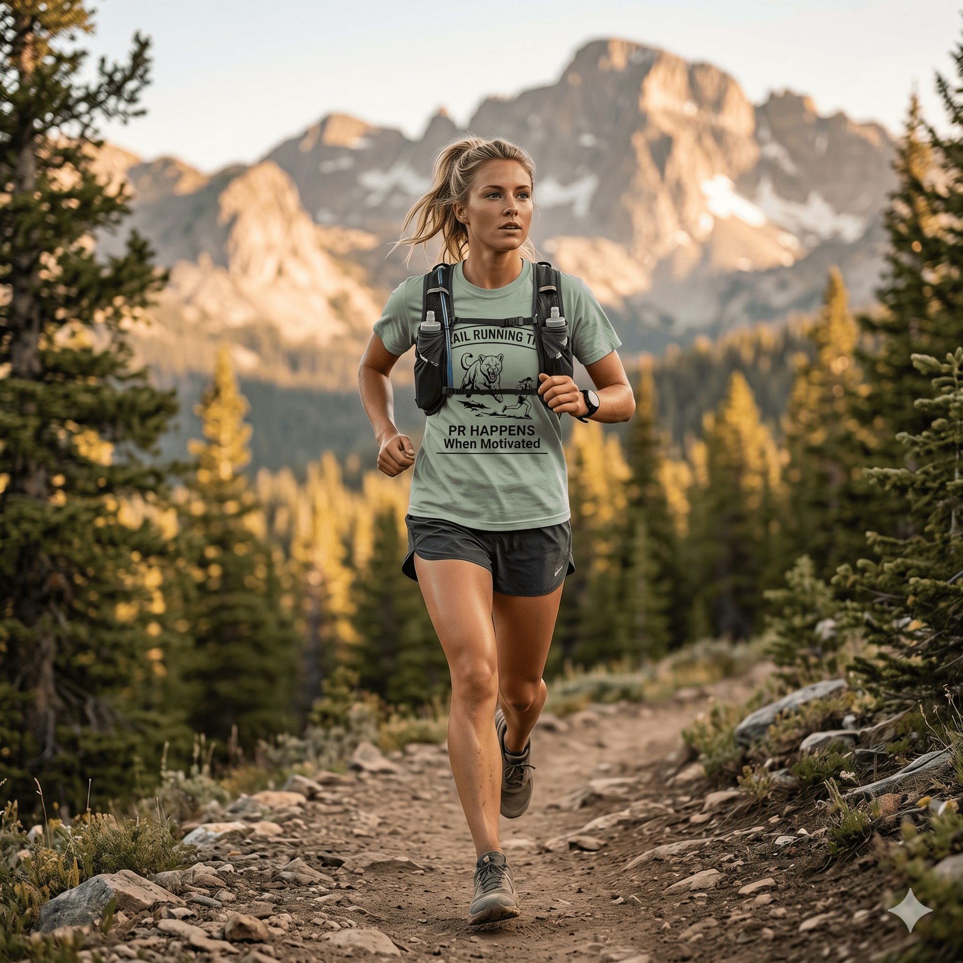 Motivational Trail Running T-Shirt - Womens - White - Sloth & Duck