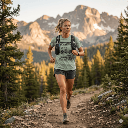 Motivational Trail Running T-Shirt - Womens - White - Sloth & Duck