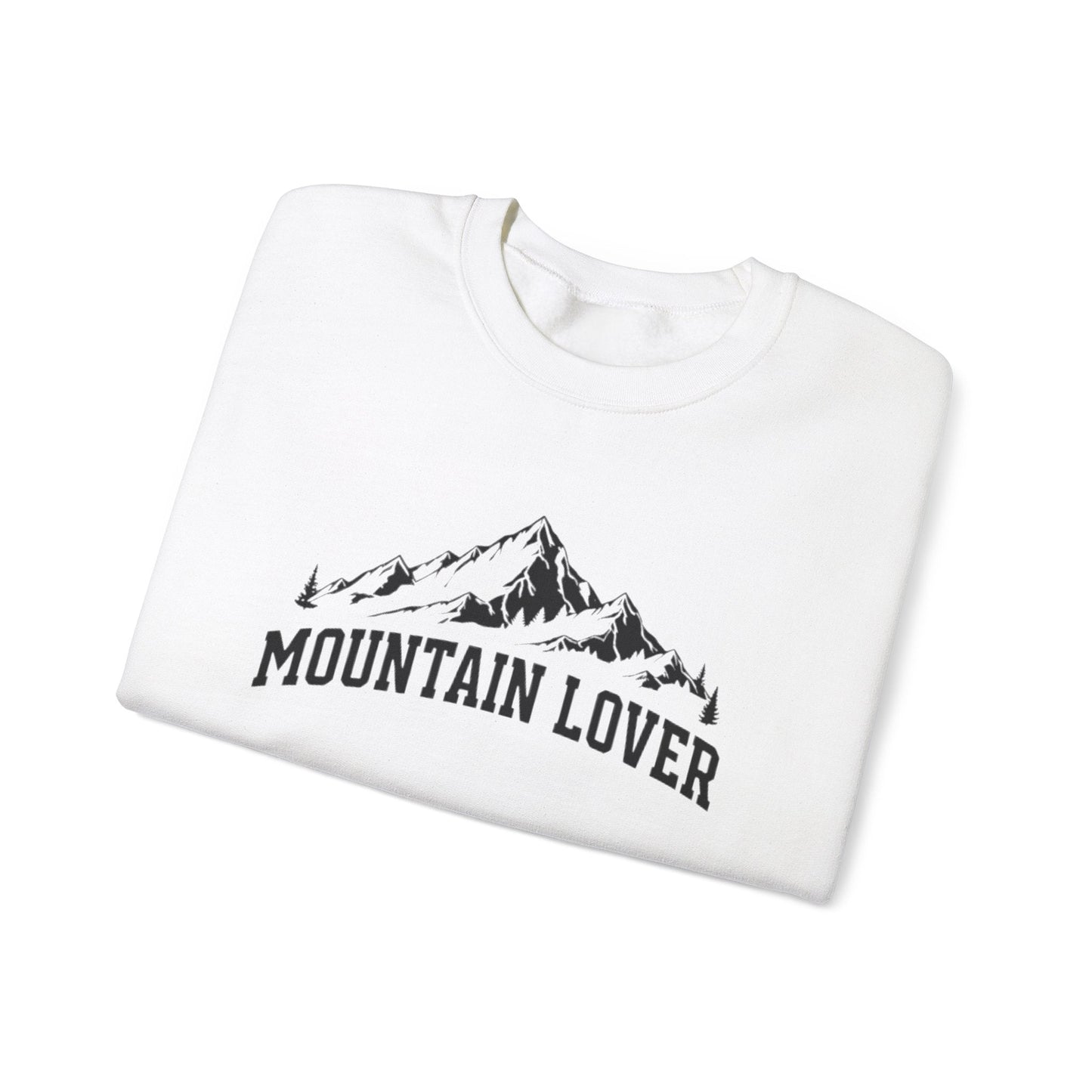 "Mountain Lover" Cozy Crewneck Sweatshirt - White - Sloth & Duck