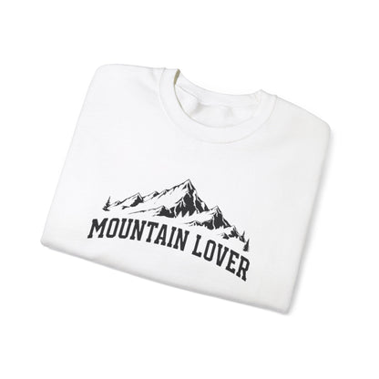 "Mountain Lover" Cozy Crewneck Sweatshirt - White - Sloth & Duck