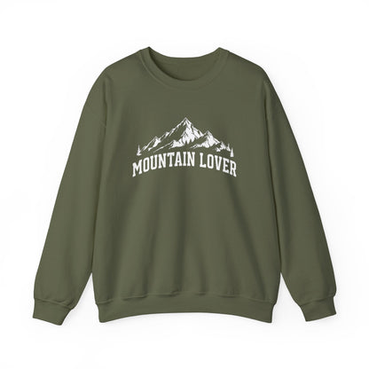 "Mountain Lover" Cozy Crewneck Sweatshirt - White - Sloth & Duck