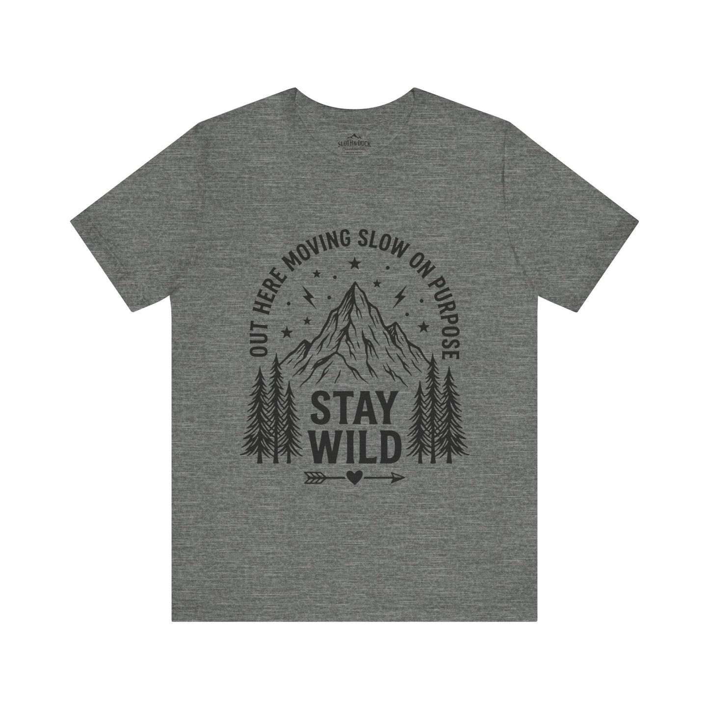 Moving Slow, Stay Wild Mountain T-Shirt - M - Sloth & Duck