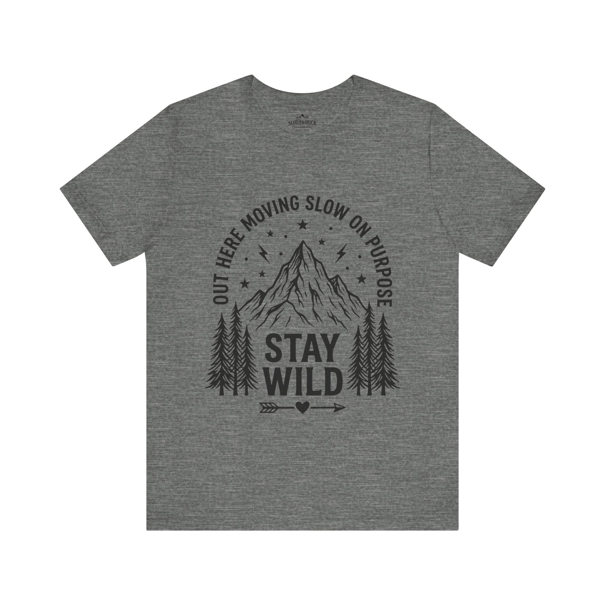 Moving Slow, Stay Wild Mountain T-Shirt - M - Sloth & Duck