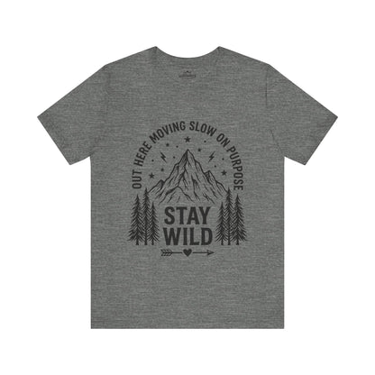 Moving Slow, Stay Wild Mountain T-Shirt - M - Sloth & Duck