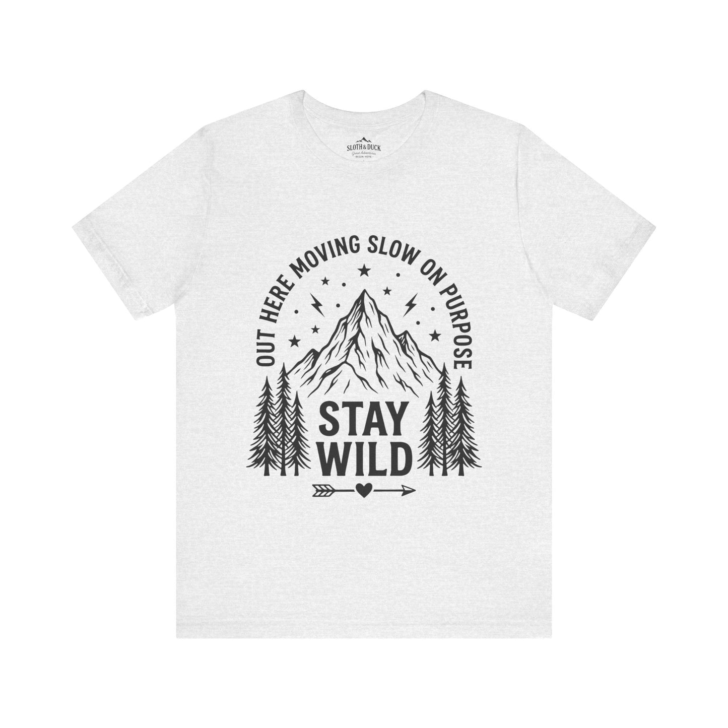 Moving Slow, Stay Wild Mountain T-Shirt - S - Sloth & Duck