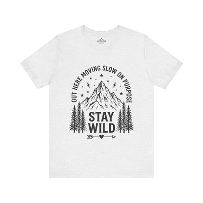 Moving Slow, Stay Wild Mountain T-Shirt - S - Sloth & Duck
