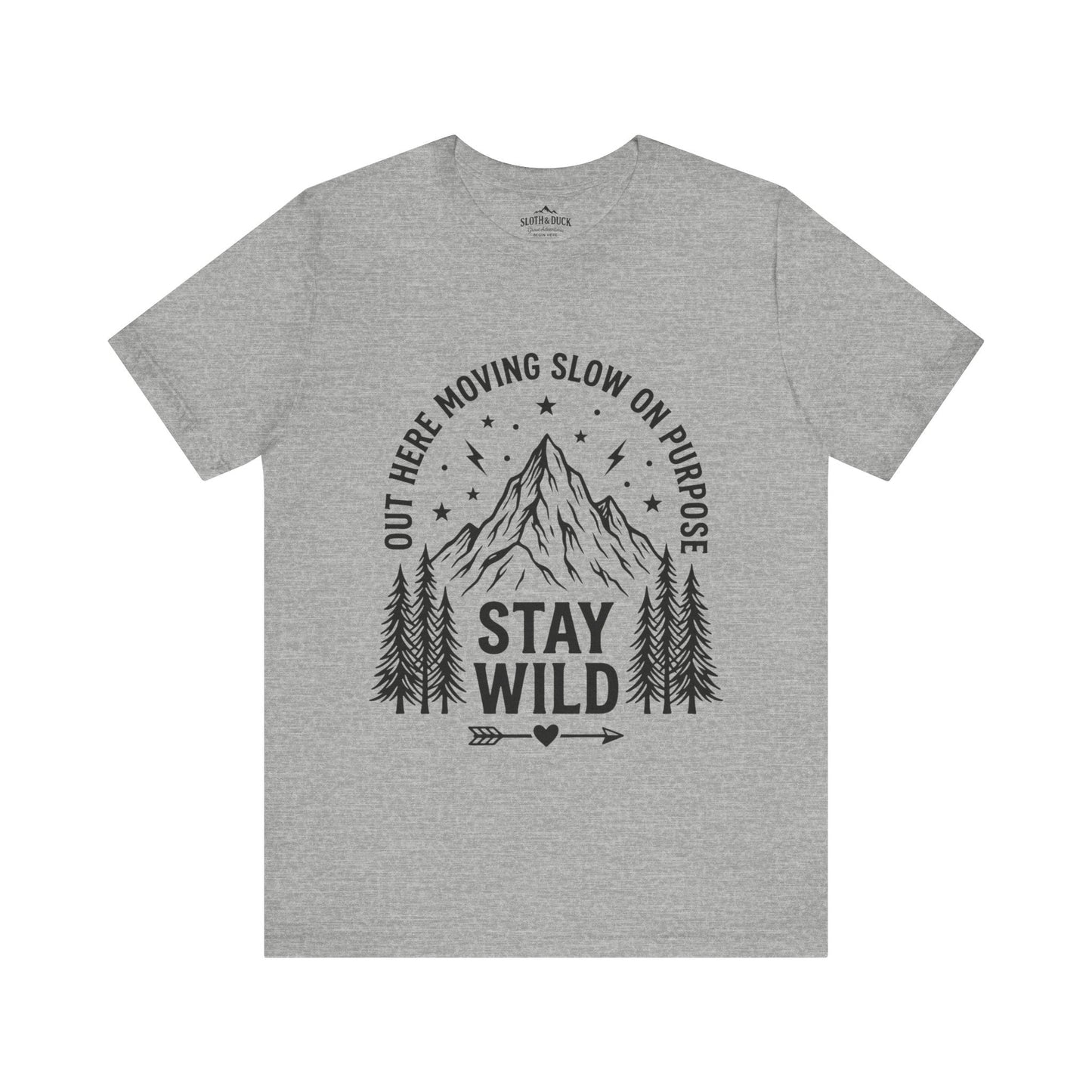 Moving Slow, Stay Wild Mountain T-Shirt - S - Sloth & Duck