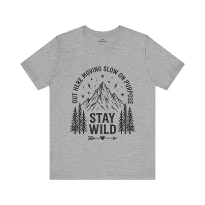 Moving Slow, Stay Wild Mountain T-Shirt - S - Sloth & Duck