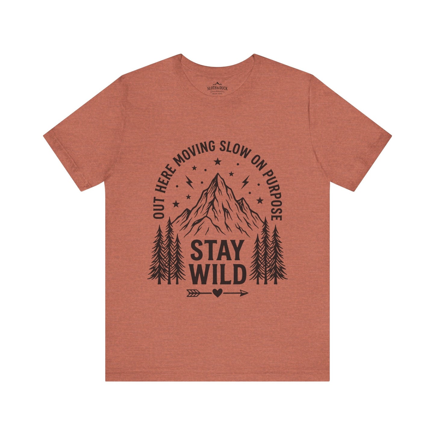 Moving Slow, Stay Wild Mountain T-Shirt - S - Sloth & Duck