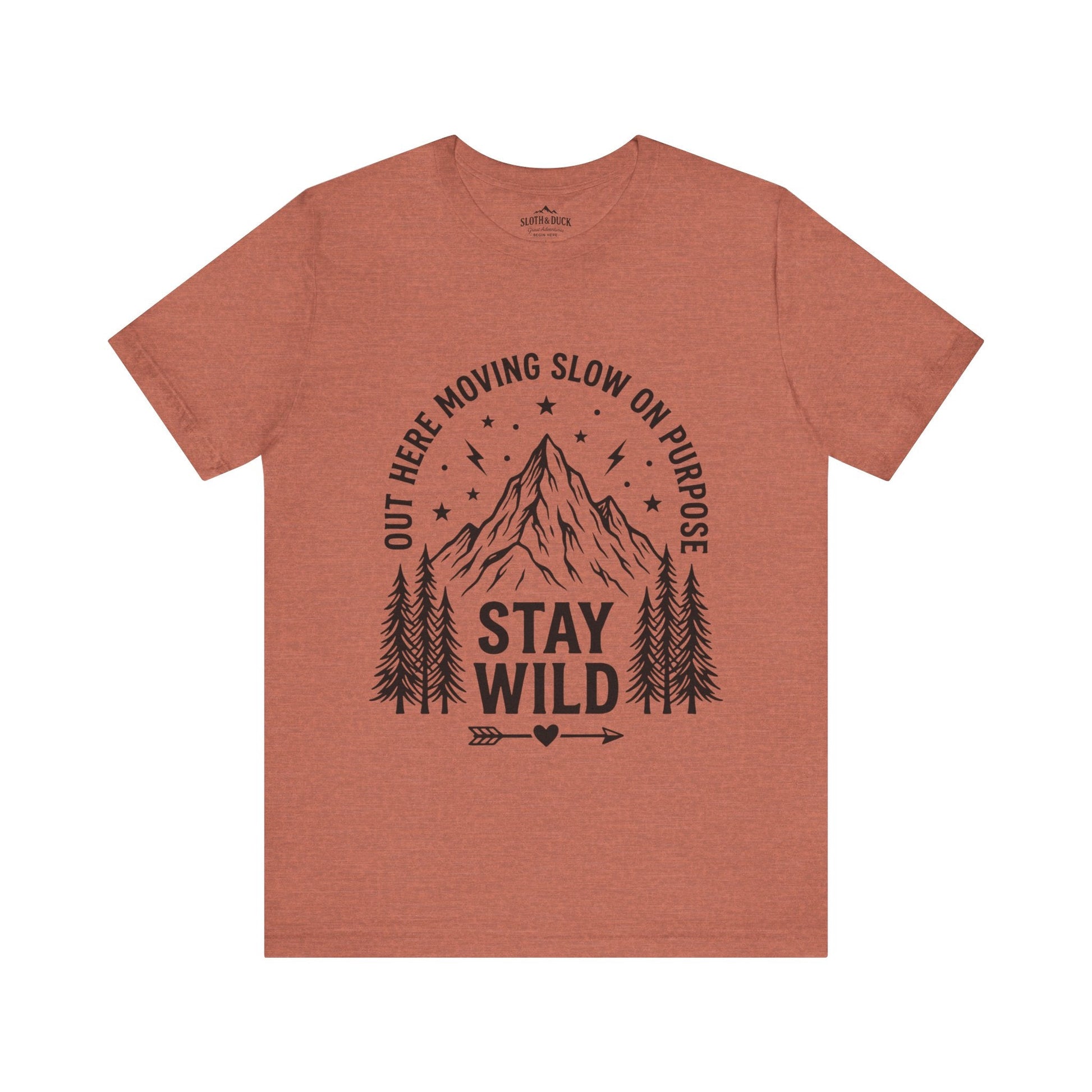 Moving Slow, Stay Wild Mountain T-Shirt - S - Sloth & Duck