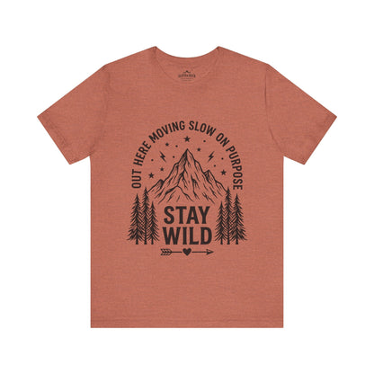 Moving Slow, Stay Wild Mountain T-Shirt - S - Sloth & Duck