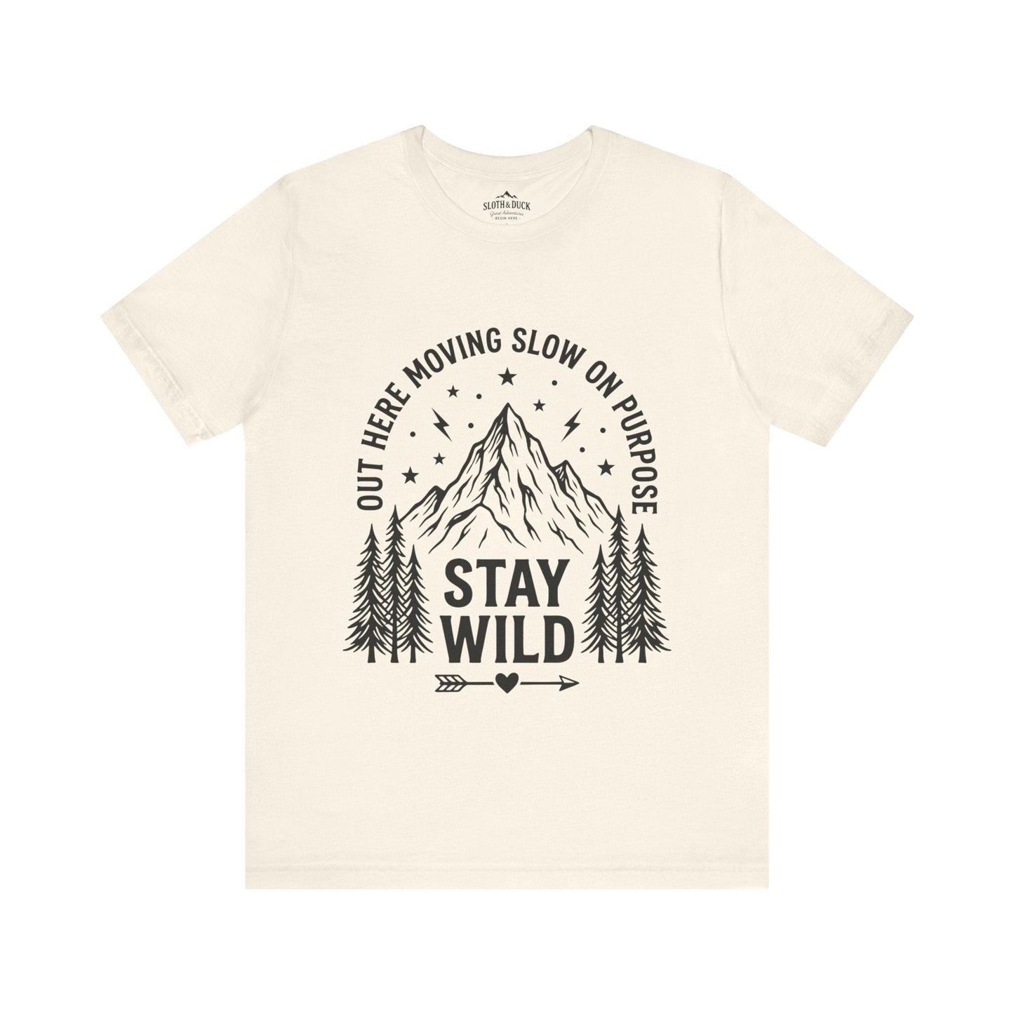 Moving Slow, Stay Wild Mountain T-Shirt - S - Sloth & Duck
