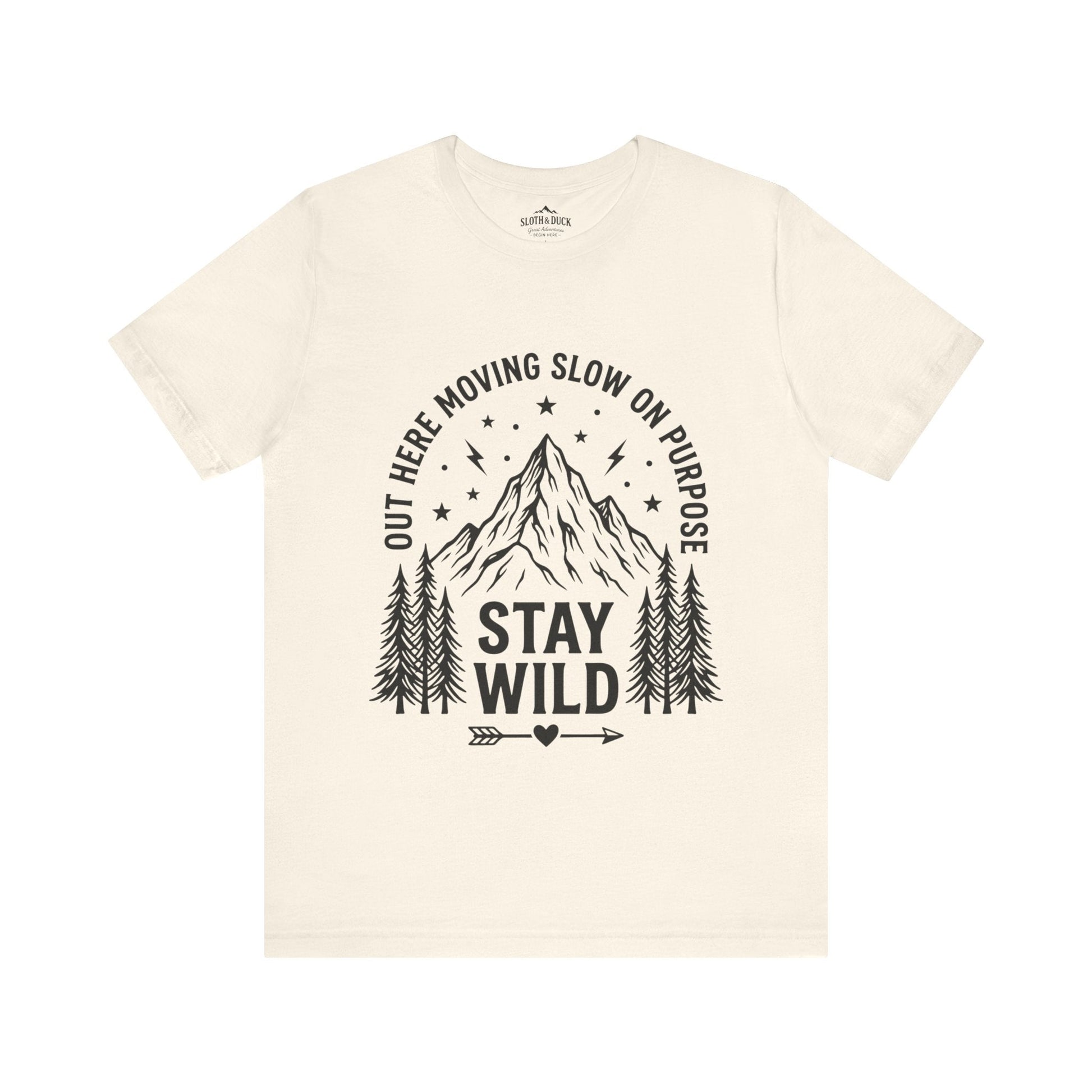 Moving Slow, Stay Wild Mountain T-Shirt - S - Sloth & Duck