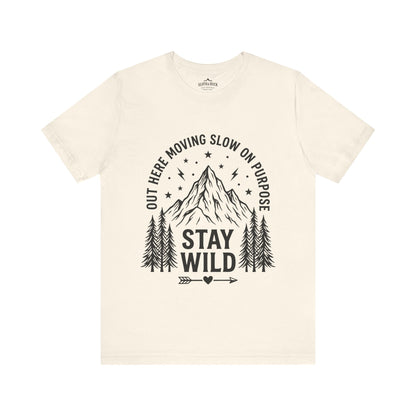 Moving Slow, Stay Wild Mountain T-Shirt - S - Sloth & Duck