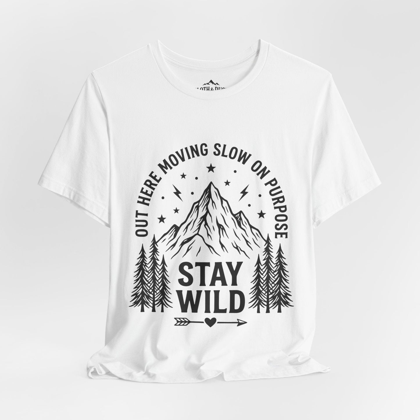 Moving Slow, Stay Wild Mountain T-Shirt - S - Sloth & Duck