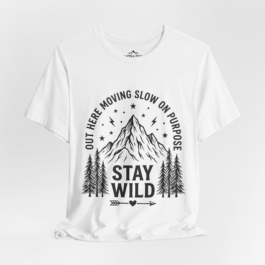 Moving Slow, Stay Wild Mountain T-Shirt - S - Sloth & Duck