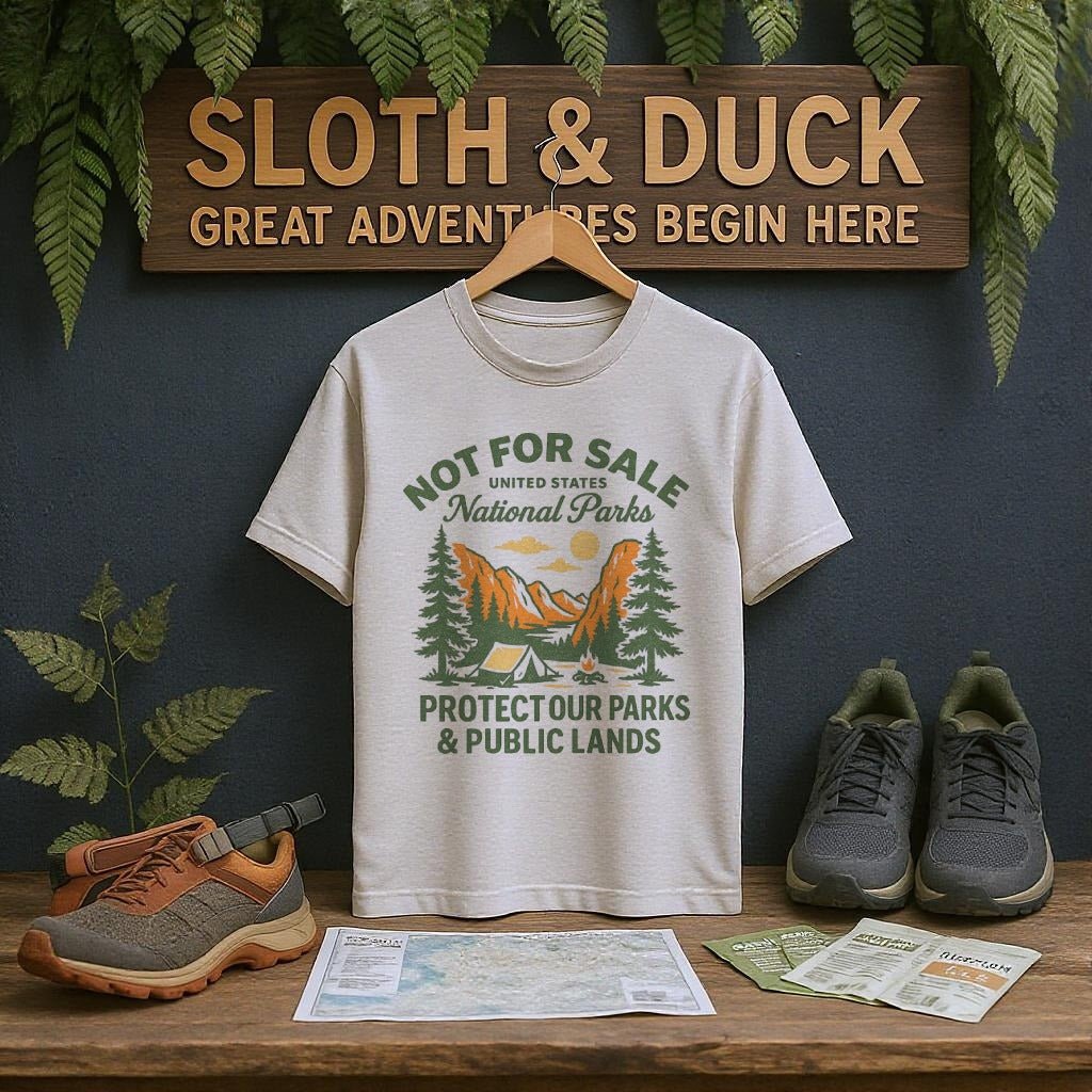 National Parks TShirt Protect Public Lands - Adult - XS - Sloth & Duck