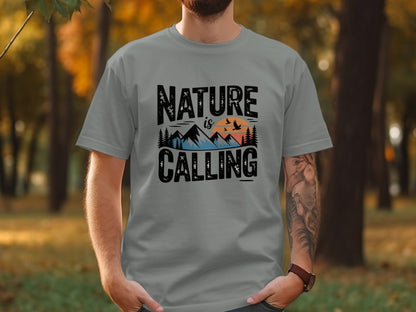 Nature is Calling Graphic T-Shirt - S - Sloth & Duck