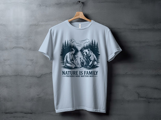 "Nature is Family Preserve What Matters Most" T-Shirt - Adult - Sloth & Duck