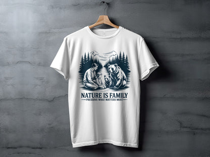 "Nature is Family Preserve What Matters Most" T-Shirt - Adult - Sloth & Duck