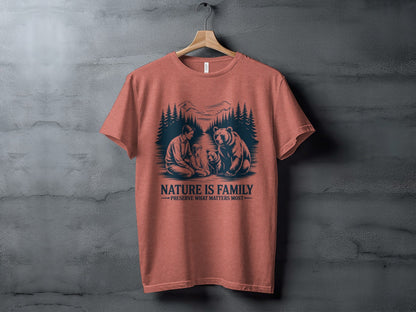 "Nature is Family Preserve What Matters Most" T-Shirt - Adult - Sloth & Duck