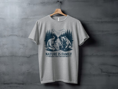 "Nature is Family Preserve What Matters Most" T-Shirt - Adult - Sloth & Duck
