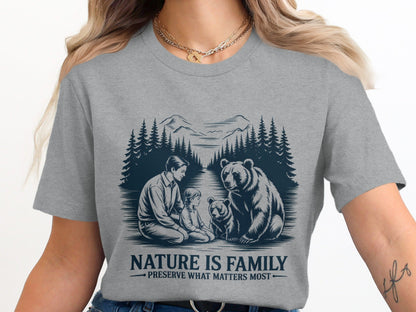 "Nature is Family Preserve What Matters Most" T-Shirt - Adult - Sloth & Duck