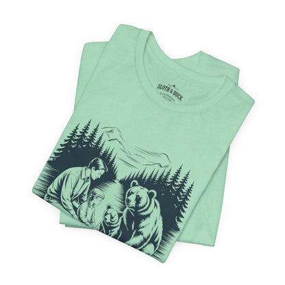 Nature Is Family T-Shirt - Heather Mint - Sloth & Duck