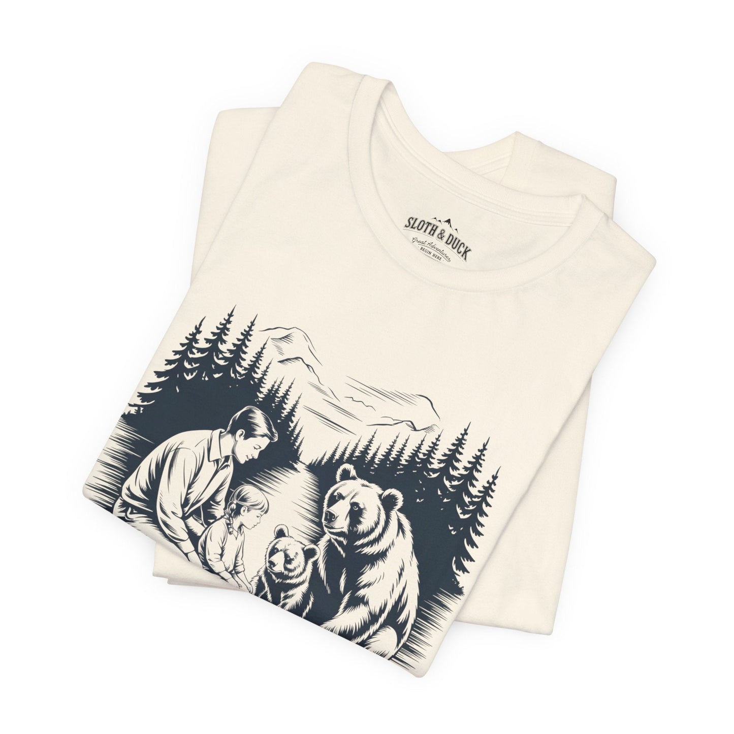 Nature Is Family T-Shirt - Natural - Sloth & Duck