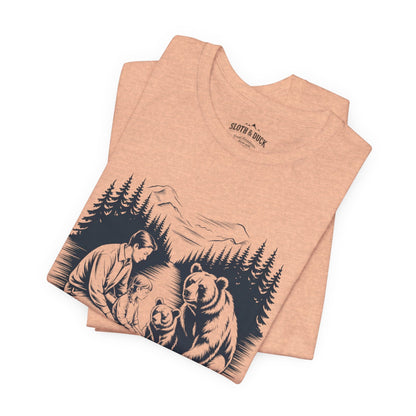 Nature Is Family T-Shirt - Heather Peach - Sloth & Duck