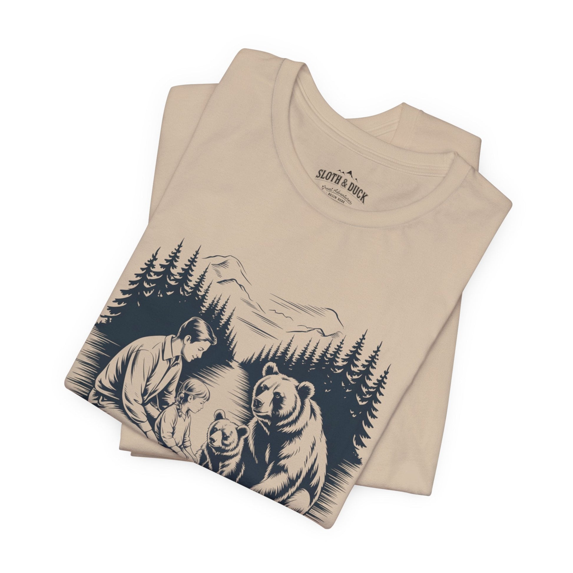 Nature Is Family T-Shirt - Tan - Sloth & Duck