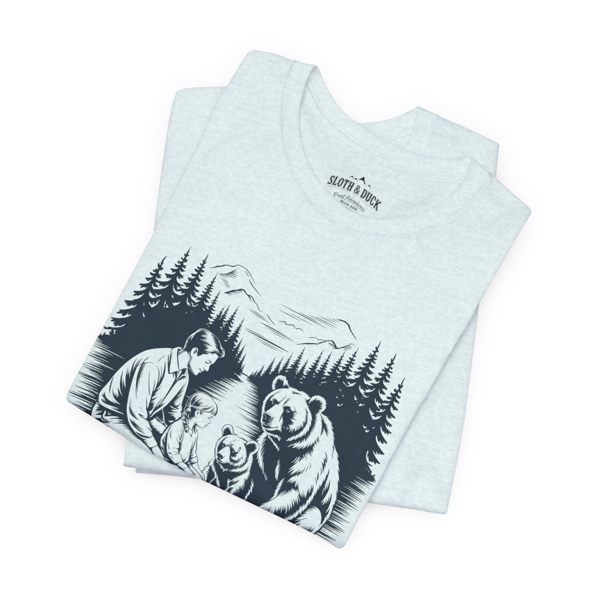 Nature Is Family T-Shirt - Heather Ice Blue - Sloth & Duck
