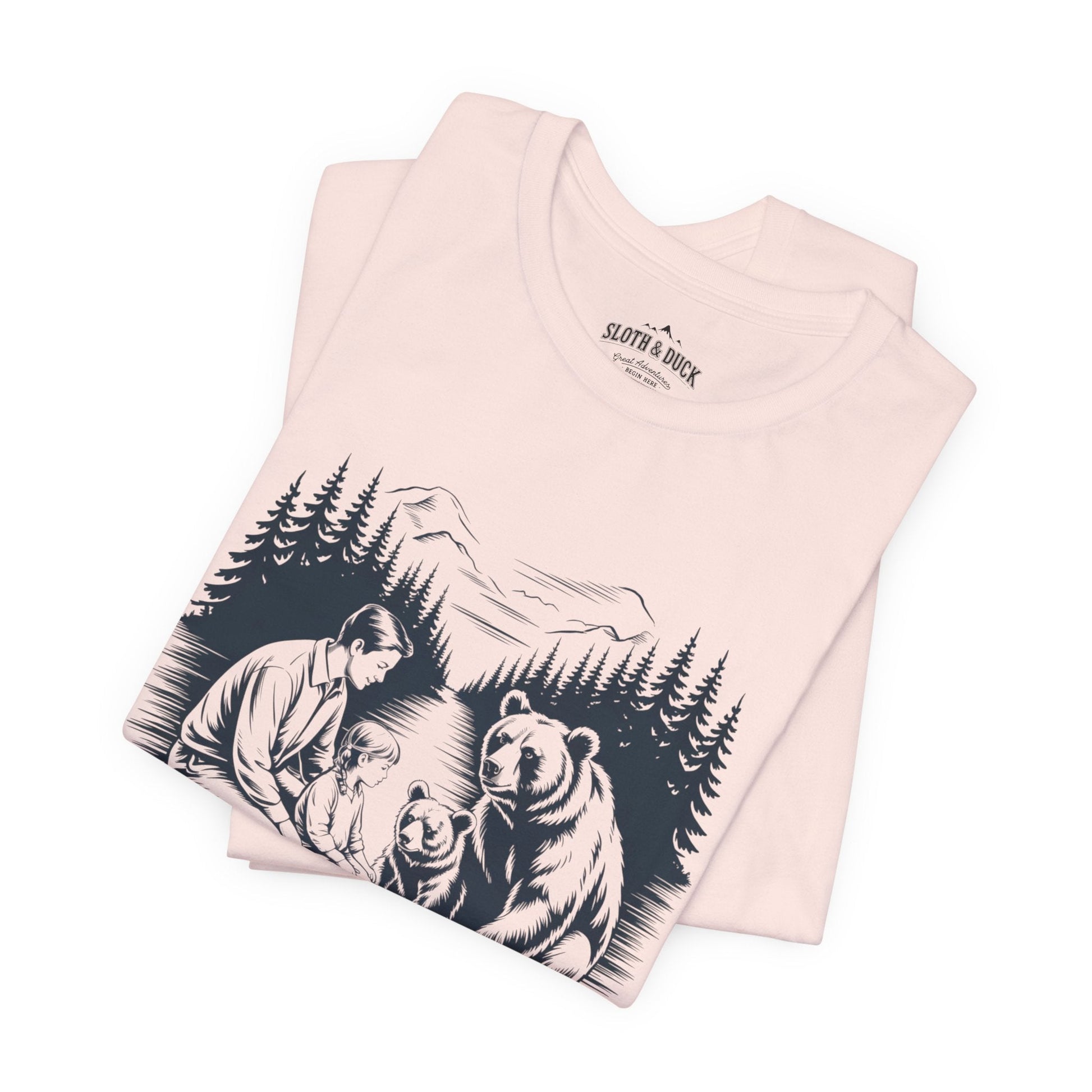 Nature Is Family T-Shirt - Soft Pink - Sloth & Duck