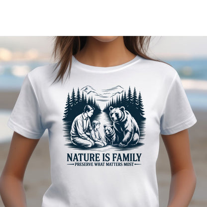 Nature Is Family T-Shirt - Dusty Blue - Sloth & Duck