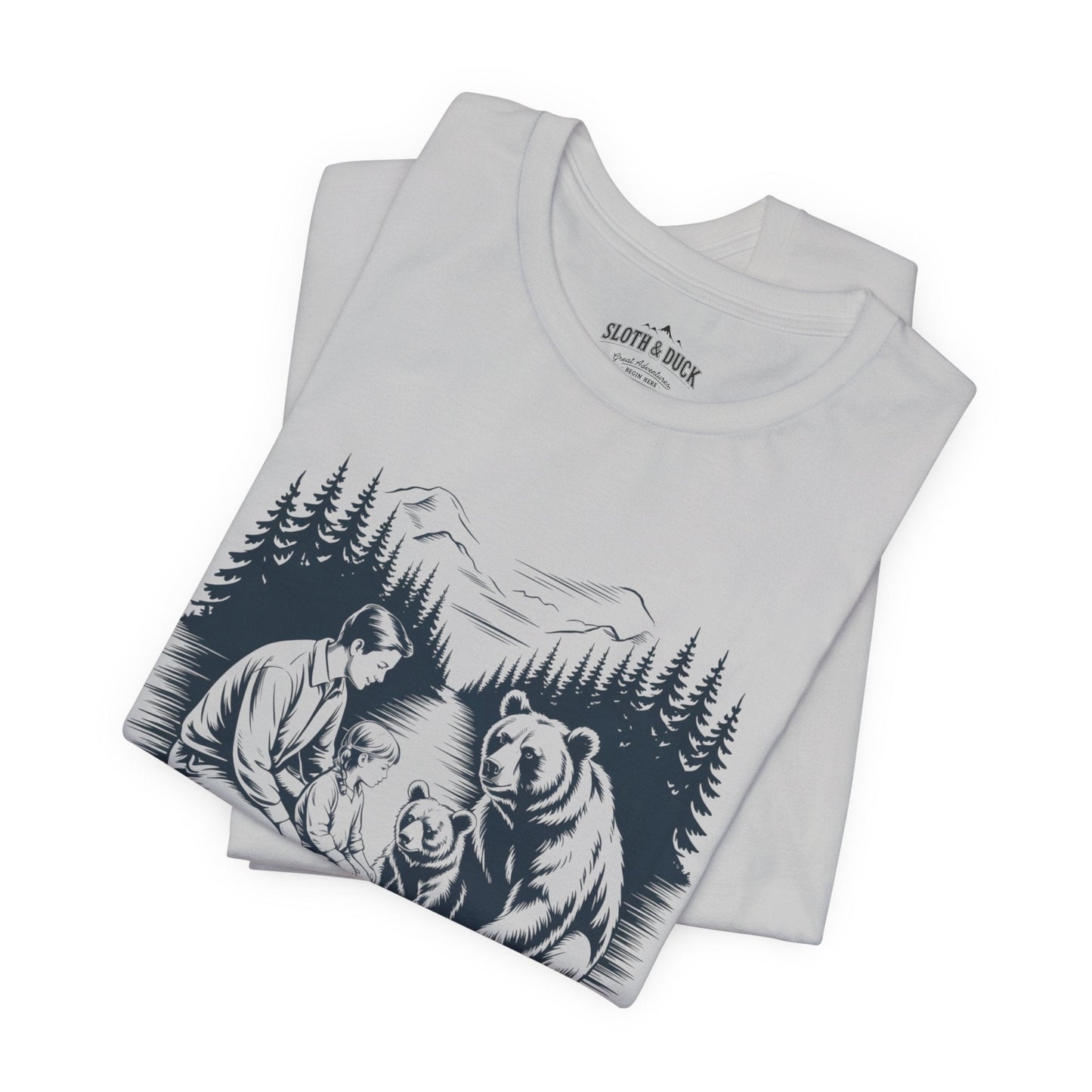 Nature Is Family T-Shirt - Solid Athletic Grey - Sloth & Duck