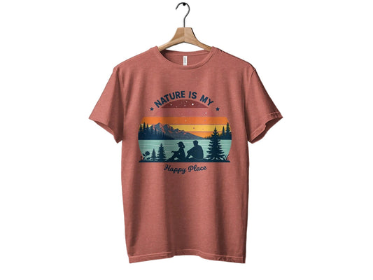 "Nature Is My Happy Place" T-Shirt - Adult - Sloth & Duck