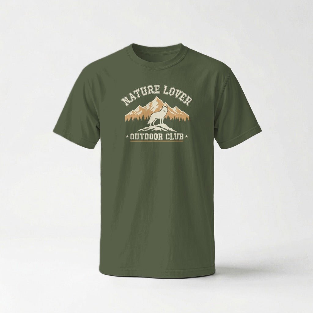 Nature Lover Outdoor Club Wolf Mountain T-Shirt - S - Sloth & Duck