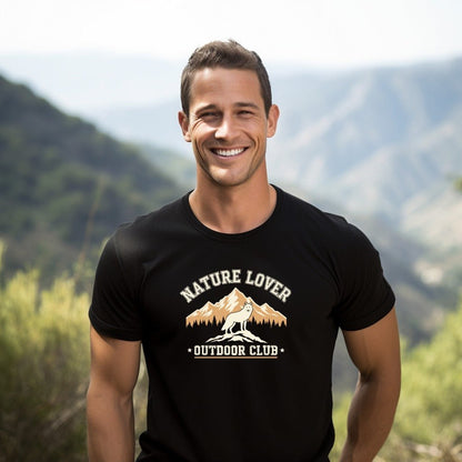 Nature Lover Outdoor Club Wolf Mountain T-Shirt - S - Sloth & Duck