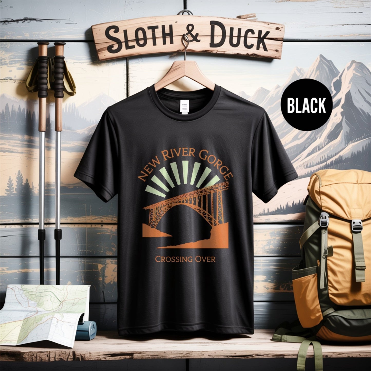New River Gorge Heritage T-Shirt - S - Sloth & Duck
