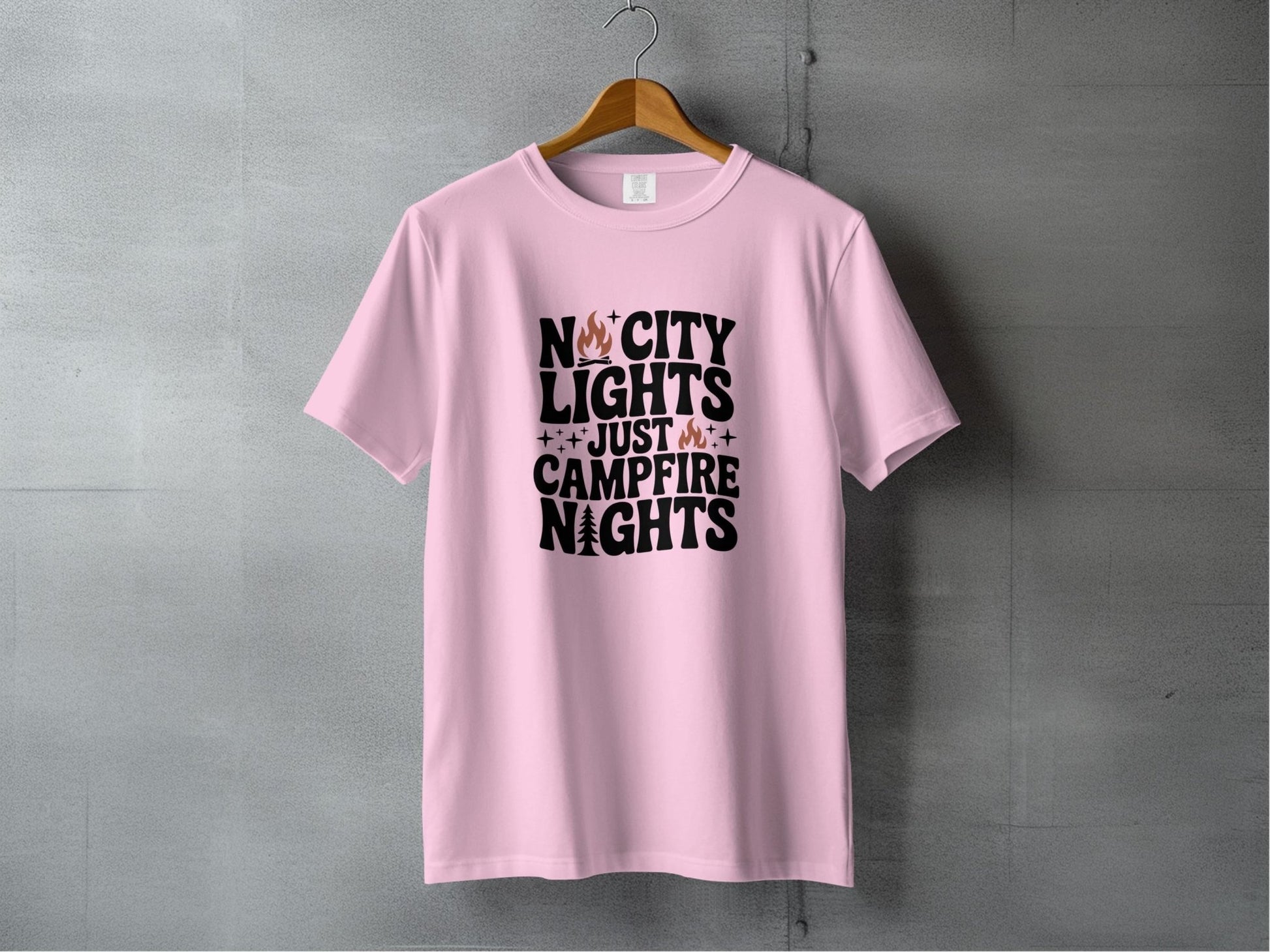 "No City Lights, Just Campfire Nights" T-Shirt - S - Sloth & Duck